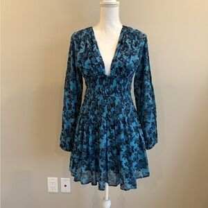 Free people keep you mini dress blue NWT XS $128